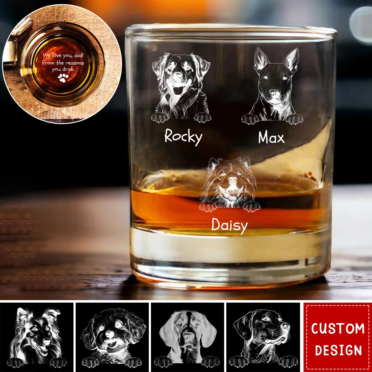 From The Reasons You Drink- Personalized Photo Whiskey Glass