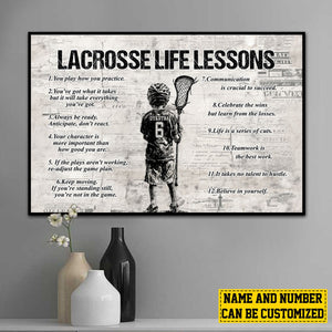 Personalized Lacrosse Kid Life Lessons Poster-Gift For Lacrosse Lovers