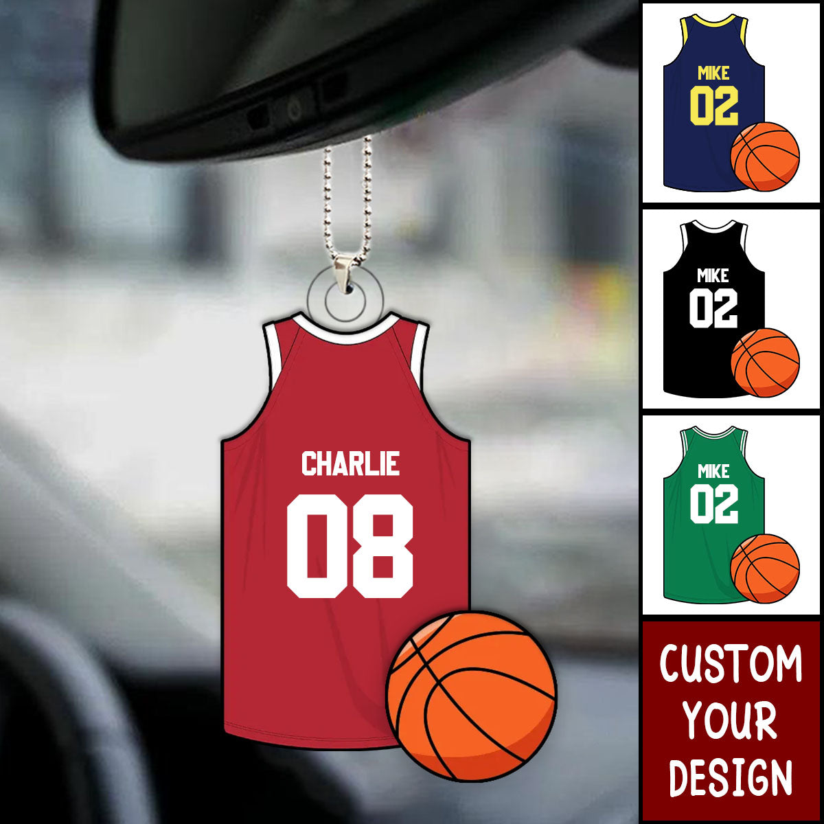 Basketball Jersey Personalized Acrylic Ornament, Gift For Son, Husband, Him