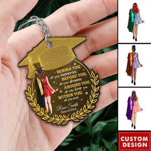 Behind You All Your Memories Graduation Gift Personalized Acrylic Keychain