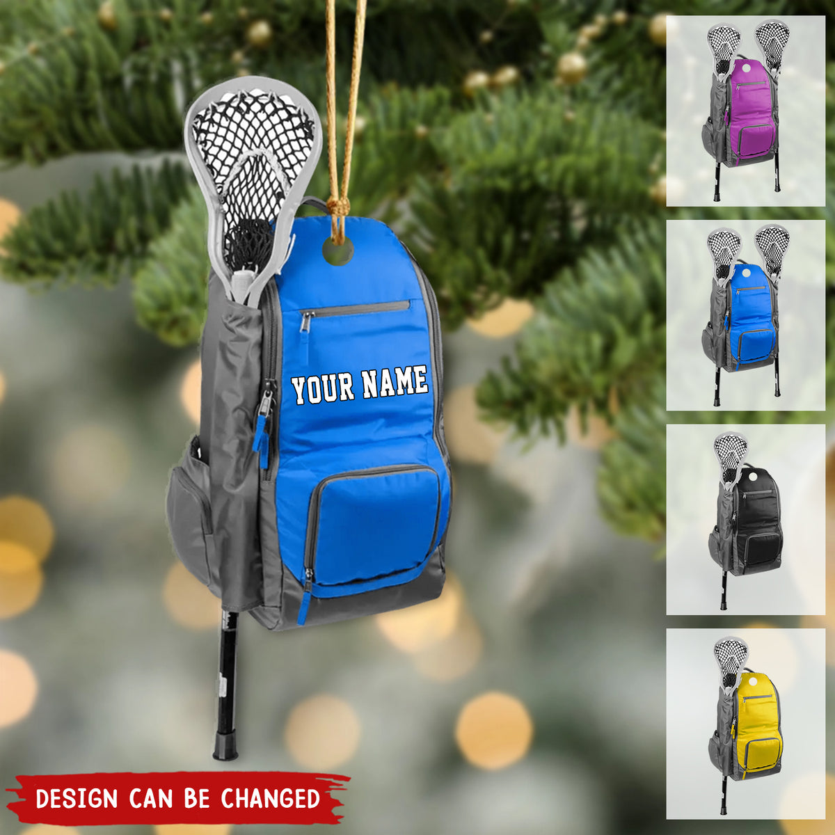 Personalized Hockey Bag Christmas Acrylic Ornament