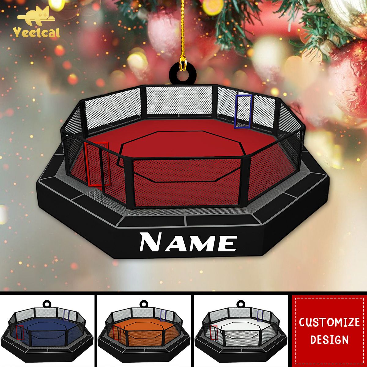 Personalized MMA Cage Ornament, Gift For MMA Fighters-2024 New Release