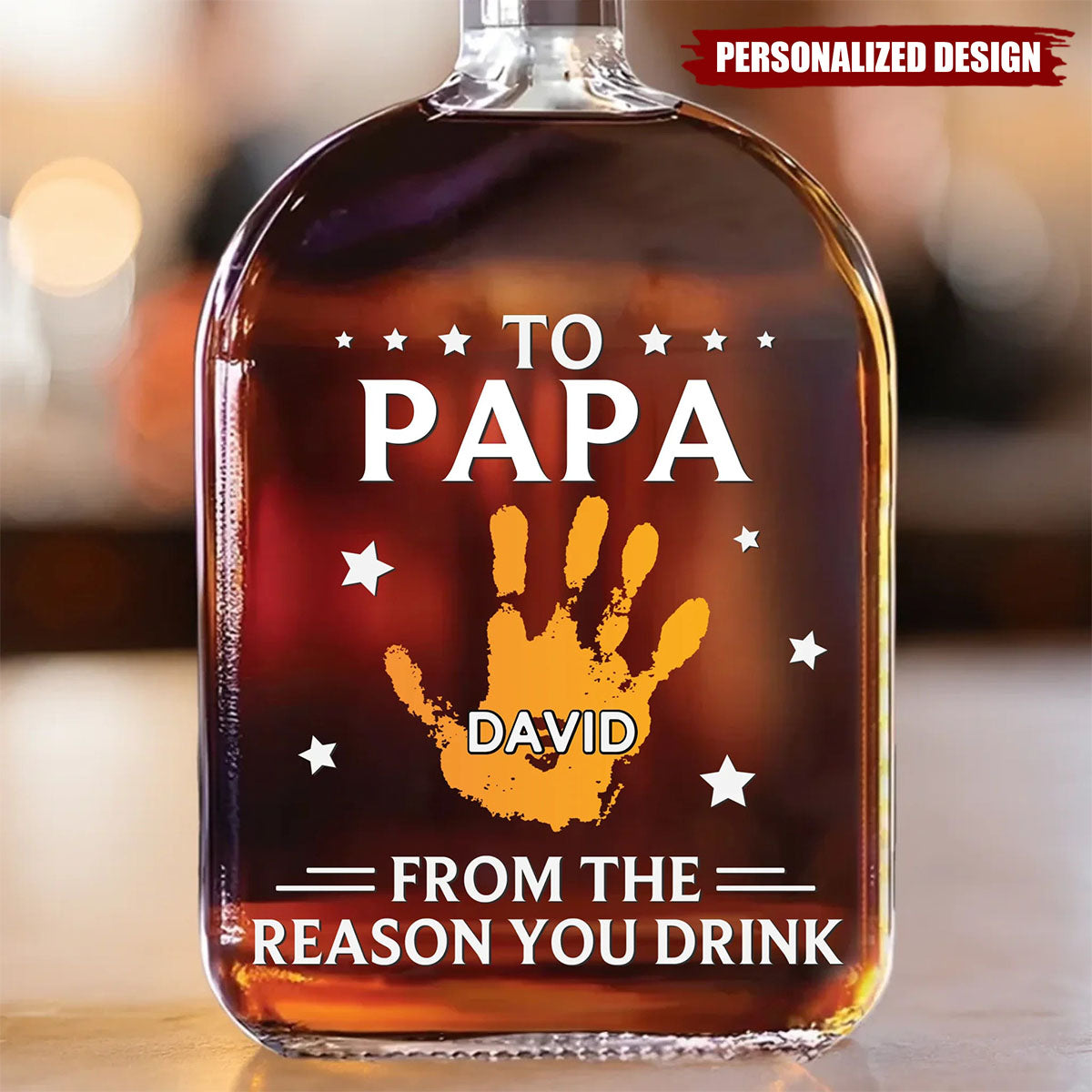 To My First And Forever Hero-Personalized Whiskey Bottle-Gift For Dad,Grandpa