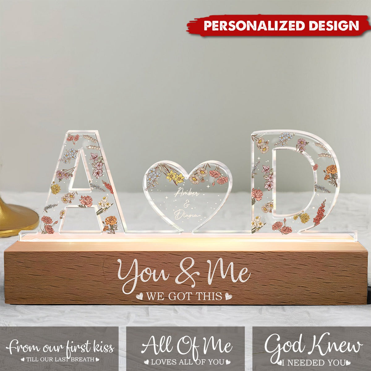 From Our First Kiss Till Our Last Breath-Personalized LED Night Light