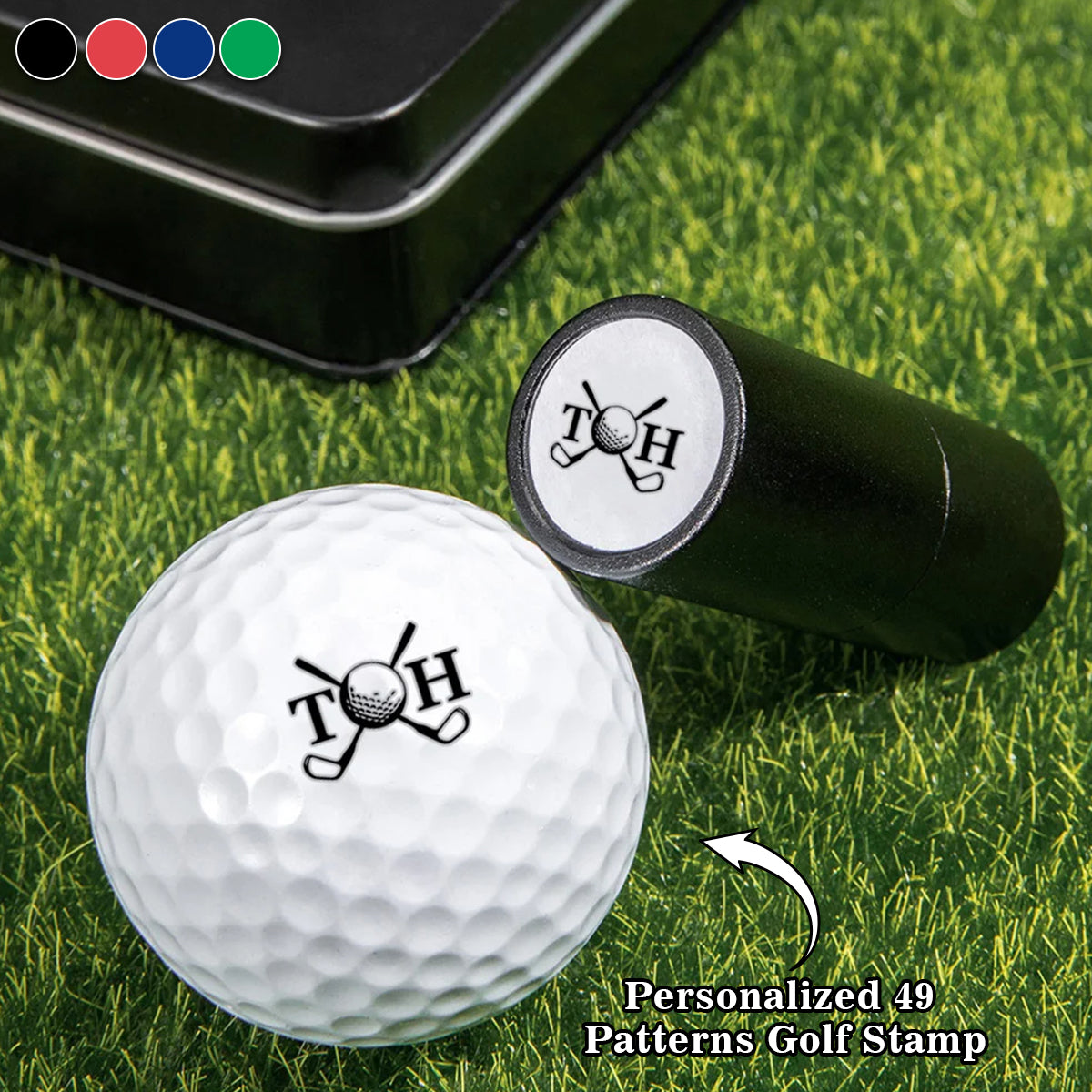 Personalised Monogrammed Initial Golf Ball Stamp-Gift for Golf Player