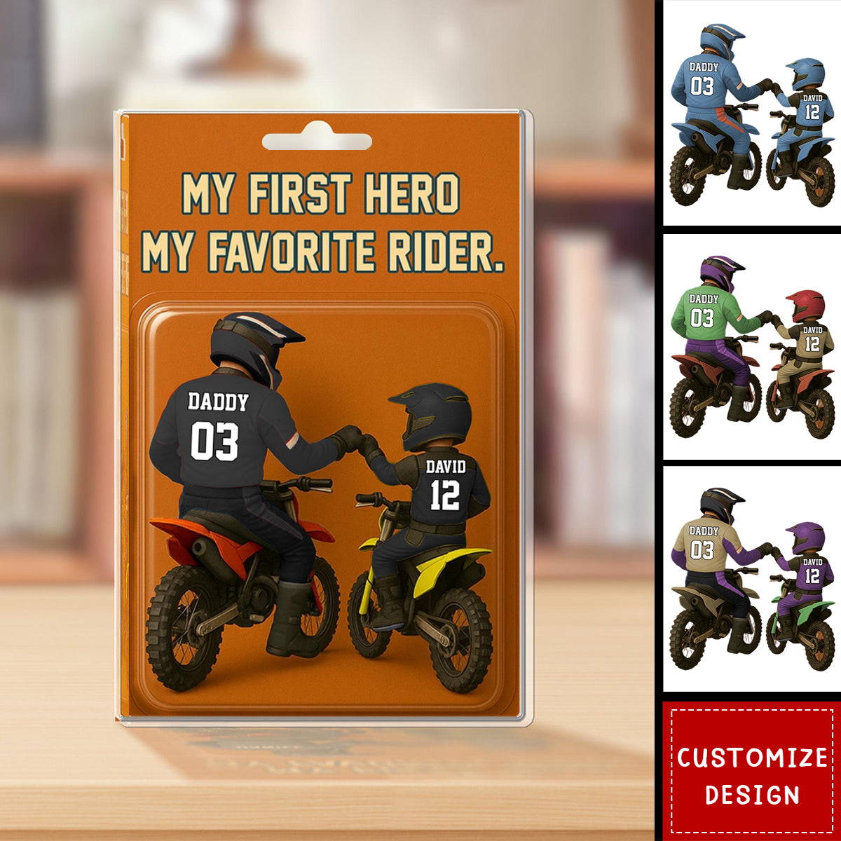 My First Hero-Personalized Dad and Son Motocross Acrylic Plaque