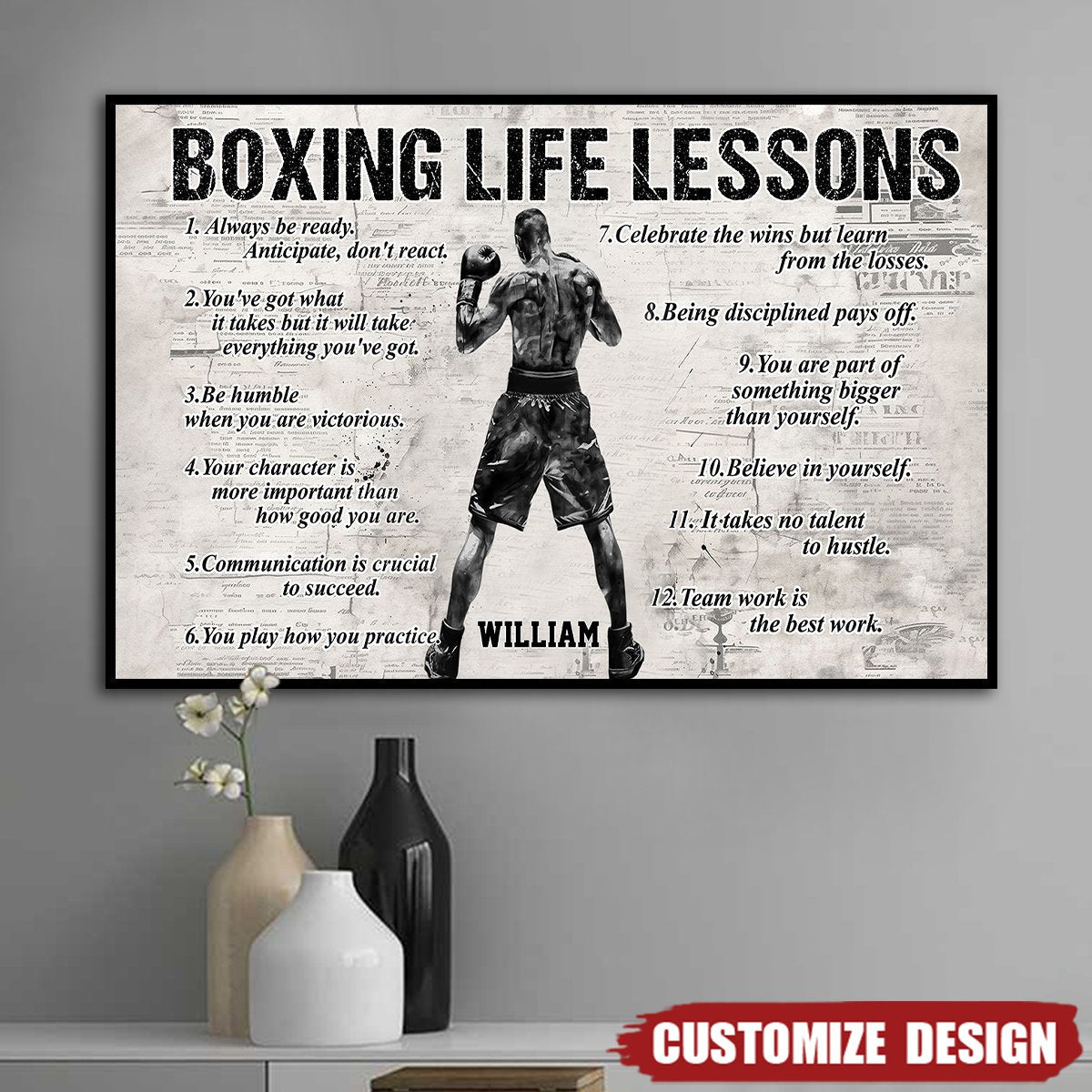 Personalized Boxing Life Lessons Poster-Gift For Boxing Lovers