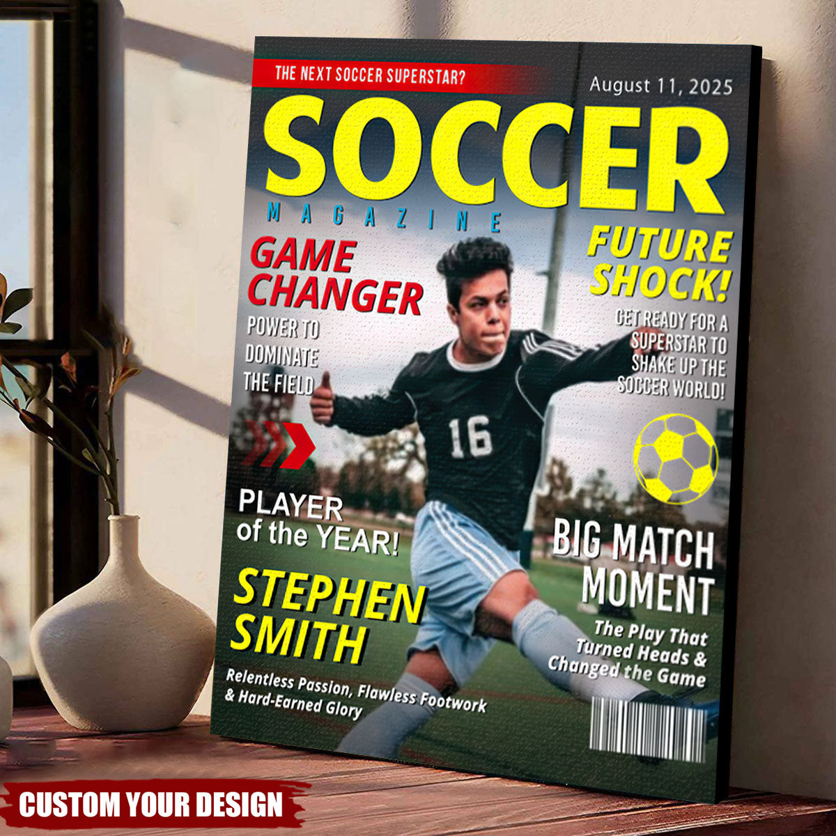 Personalized Soccer Magazine Cover Poster - Soccer Lovers Gift