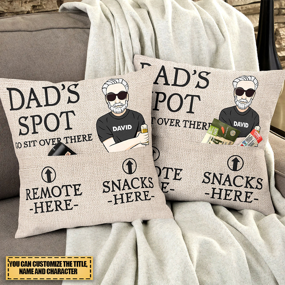 Dad's Spot - Personalized Pocket Pillow-Father's day, Birthday Gift Idea