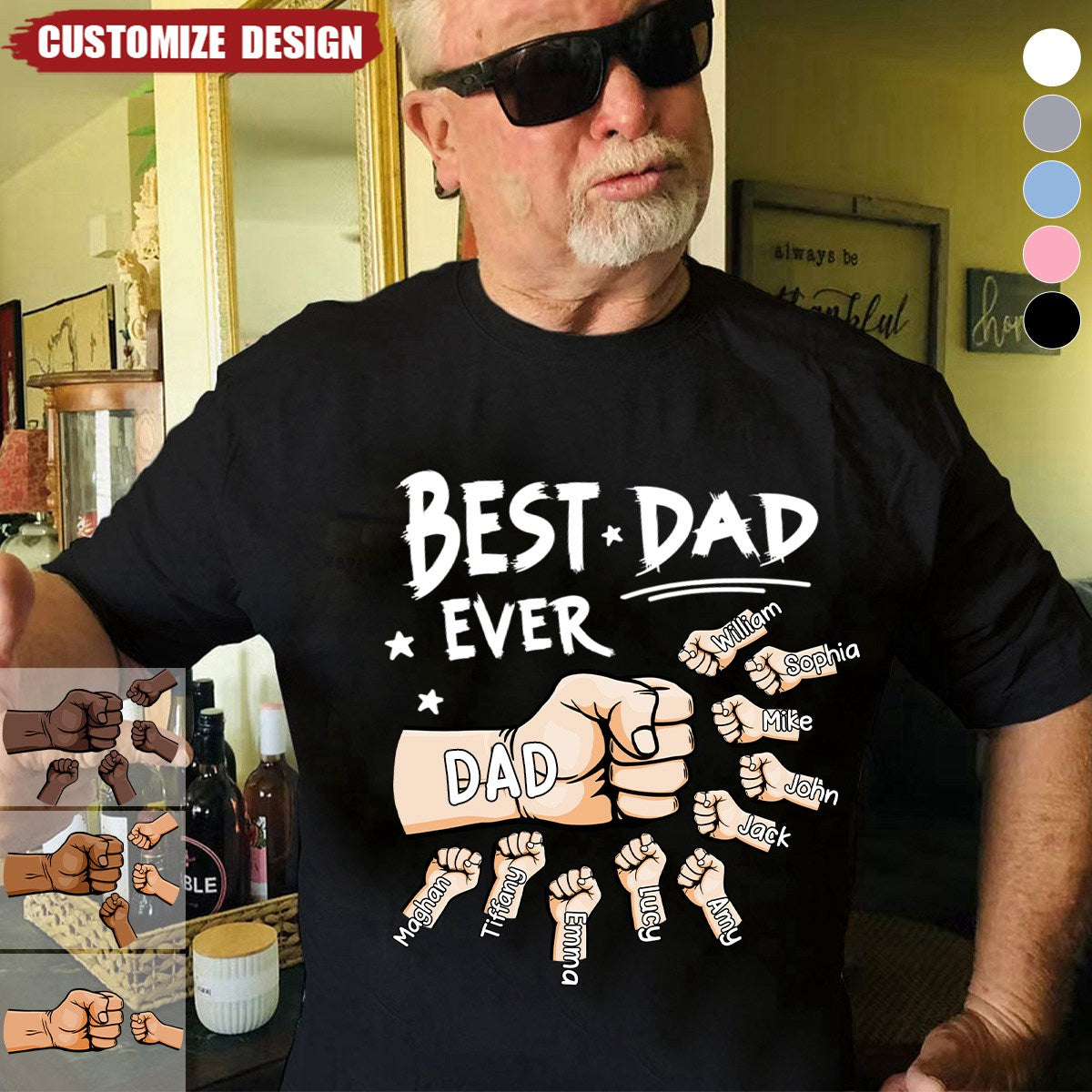 The Best Dad Ever - Personalized T-shirt - Father's Day, Birthday Gift For Dad