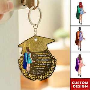 Behind You All Your Memories Graduation Gift Personalized Acrylic Keychain