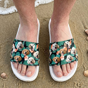 Custom Pet Face Hawaiian - Personalized Slide Sandals