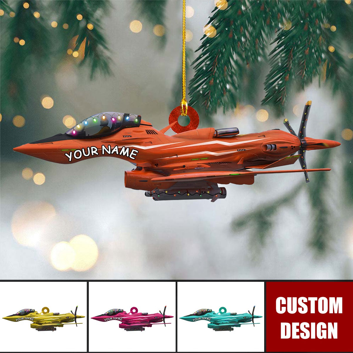 Airplane Personalized Christmas Ornament - 2024 New Release