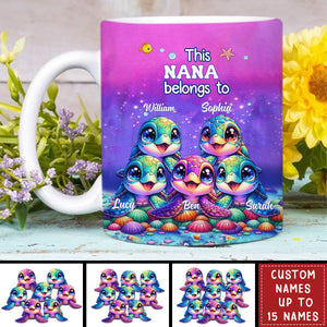 This Grandma belongs to Colorful Turtle Personalized Mug - Gift For Mother's Day