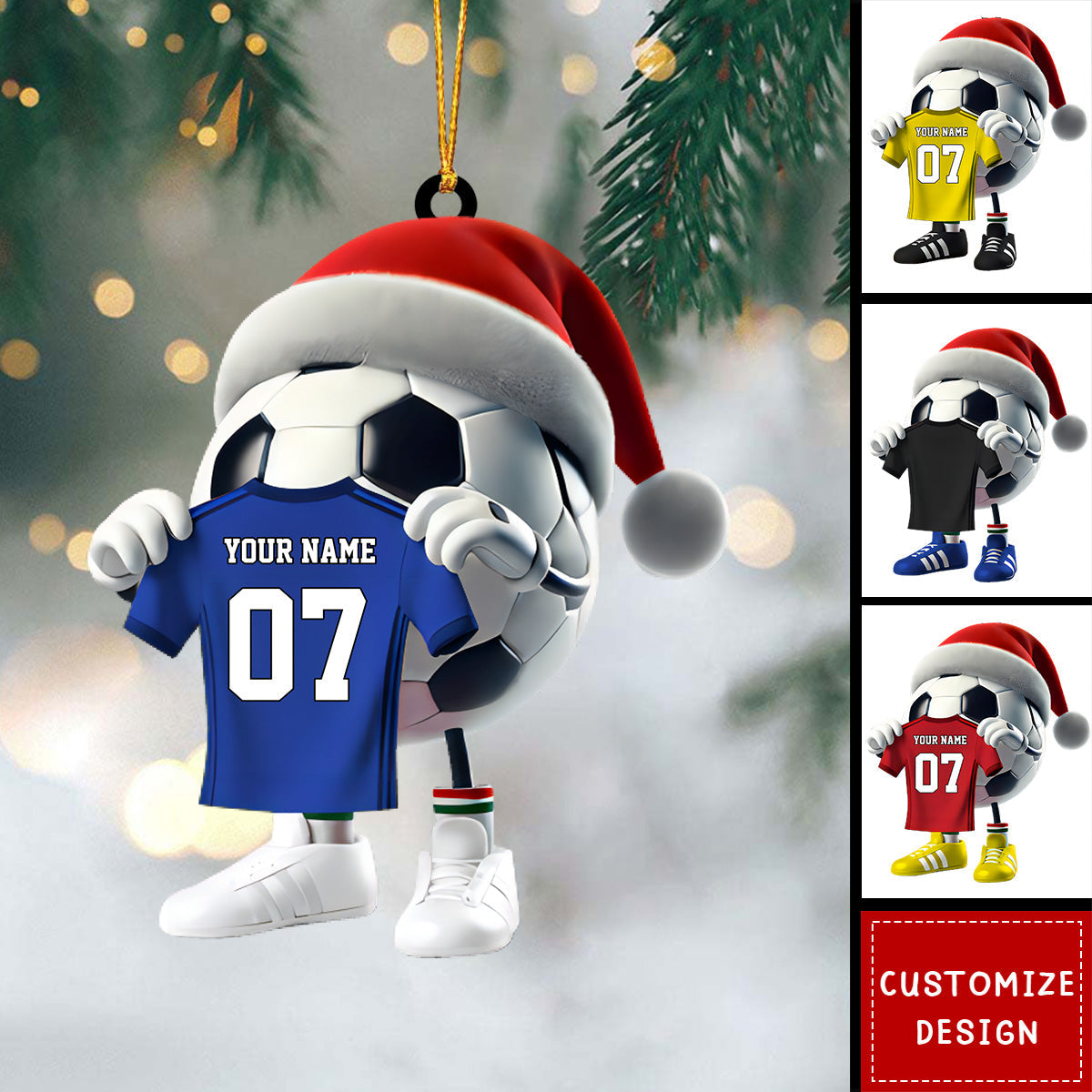 Personalized Soccer Christmas Ornament Gift For Soccer Lovers-2024 New Release