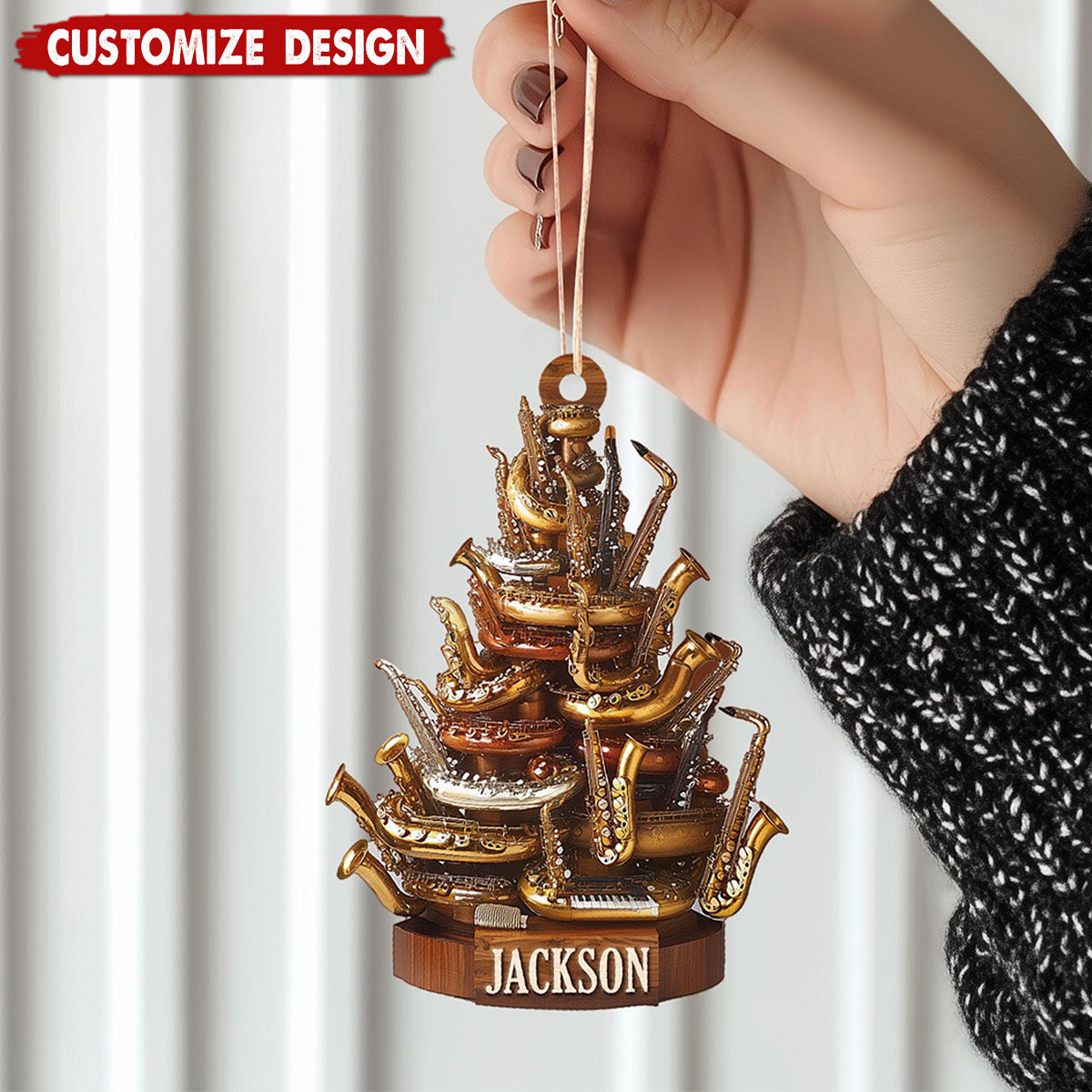 Personalized Saxophone Christmas Ornament Gift for Music Lovers-2024 New Release