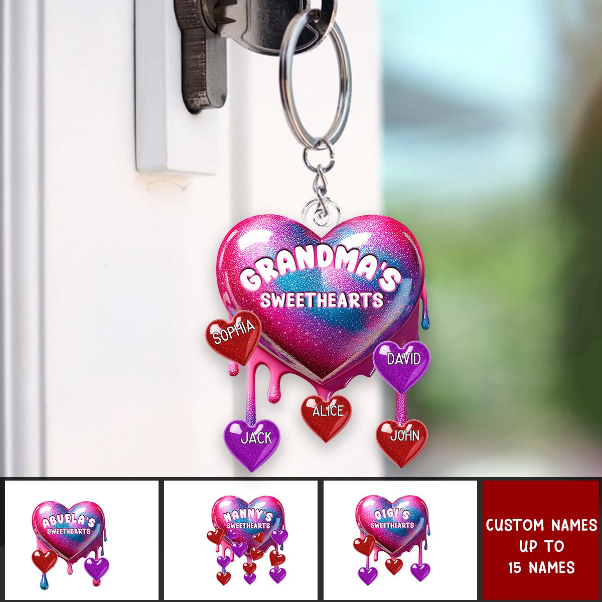 Personalized Sweethearts Acrylic Keychain - Mother's Day Gift