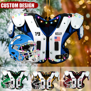 Personalized Christmas Ornament- American Football Shoulder Pads And Helmet