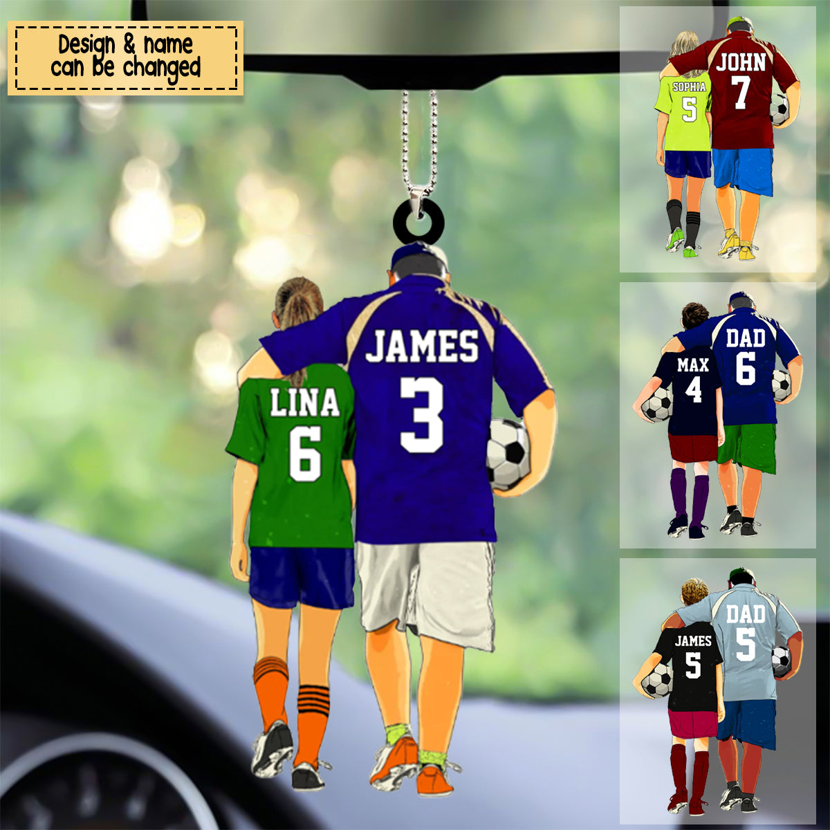 Personalized Soccer Players Gift For Daughter/Granddaughter Acrylic Car Hanging Ornament