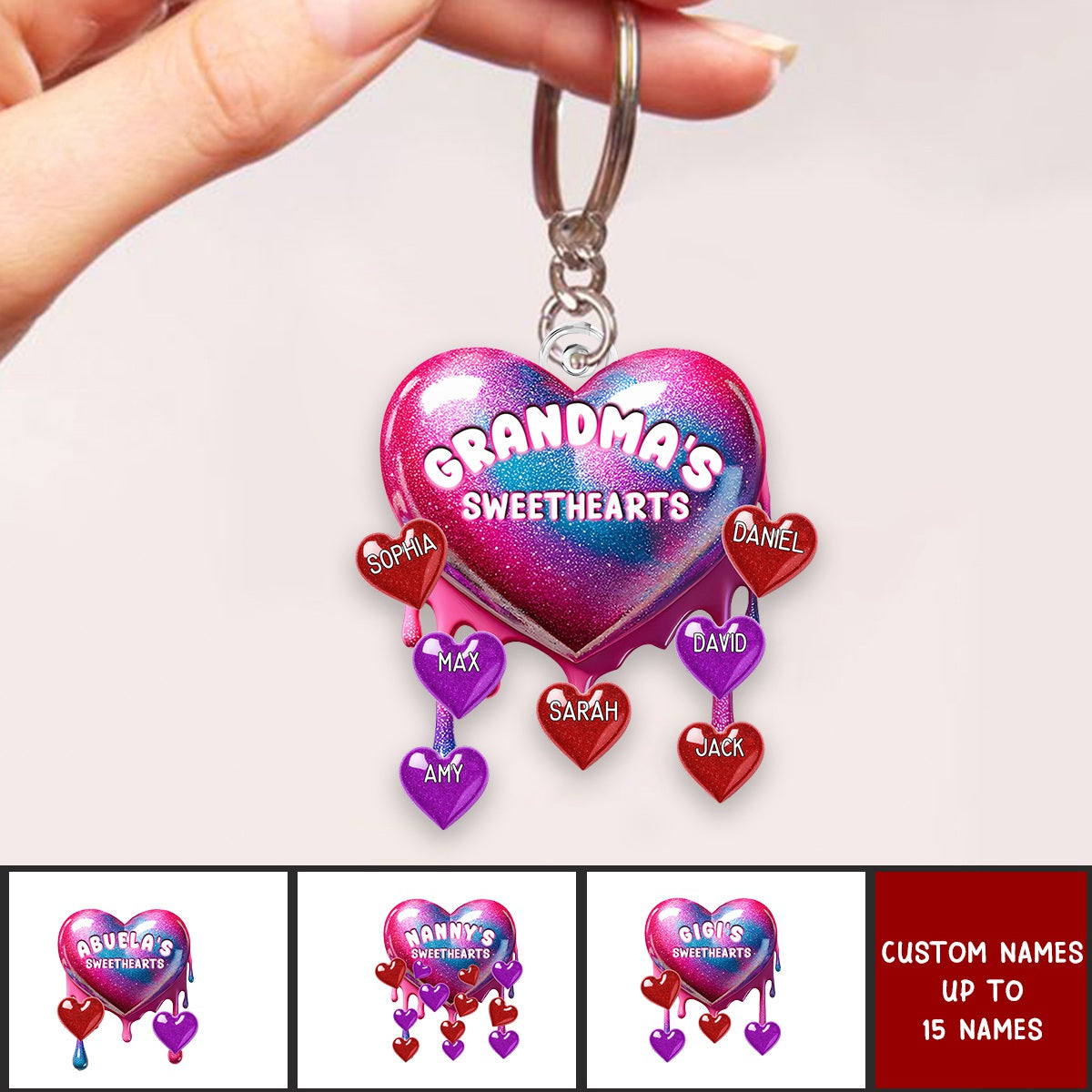 Personalized Sweethearts Acrylic Keychain - Mother's Day Gift
