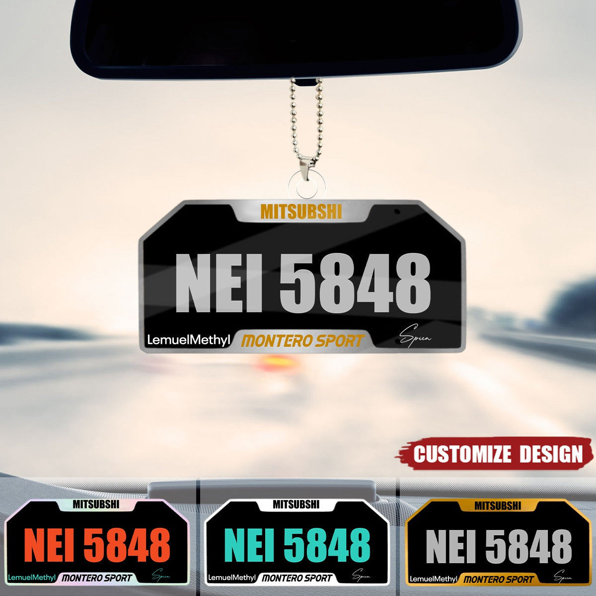 Personalized Plate Acrylic Car Ornament