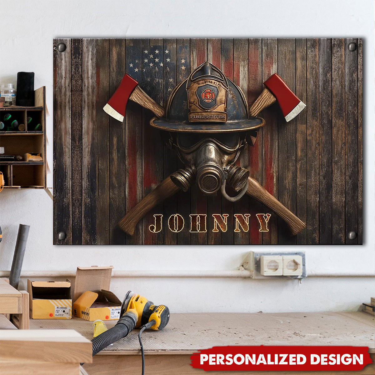 Firefighter's Honor Emblem-Personalized Metal Sign