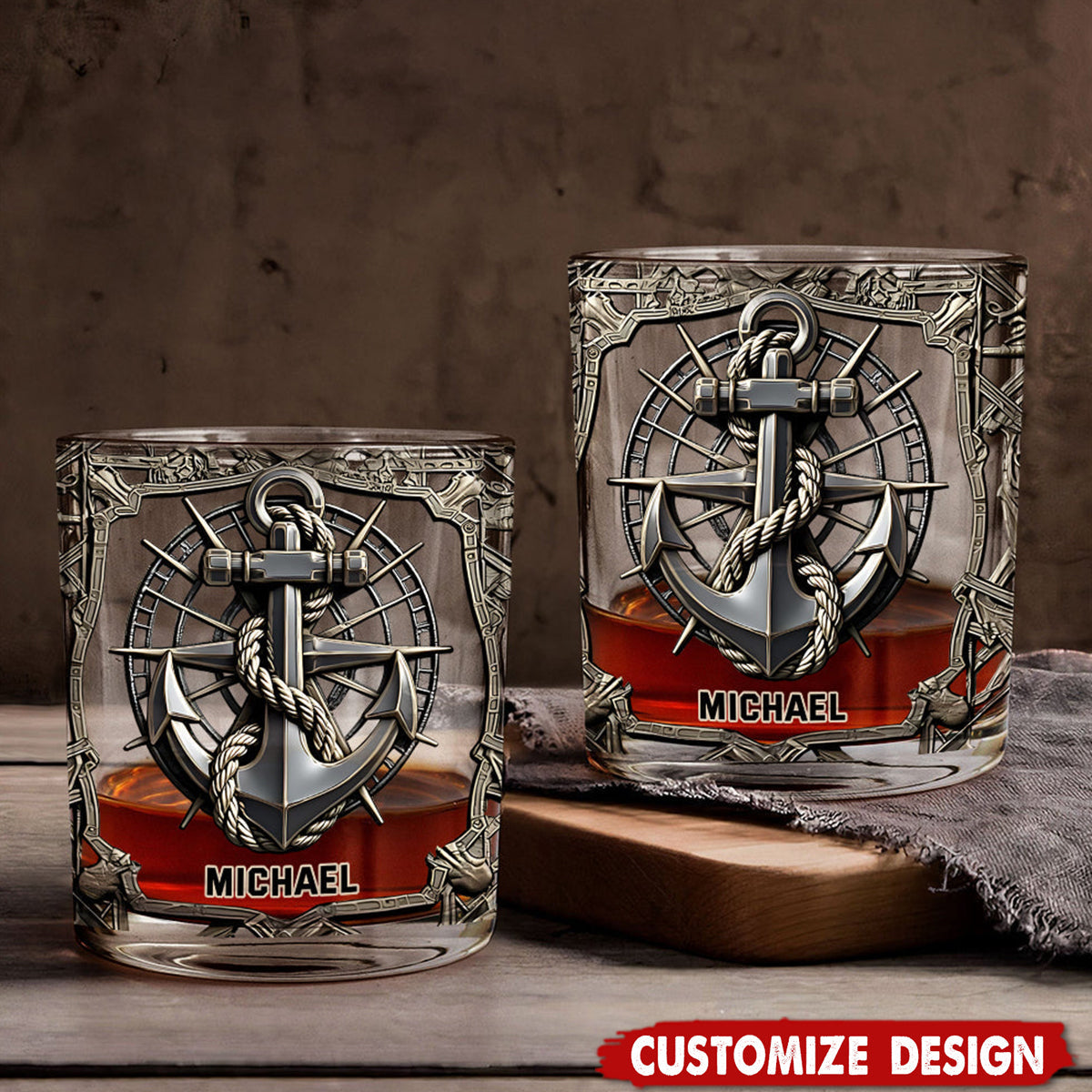 Proud Sailor - Personalized Boating Whiskey Glass