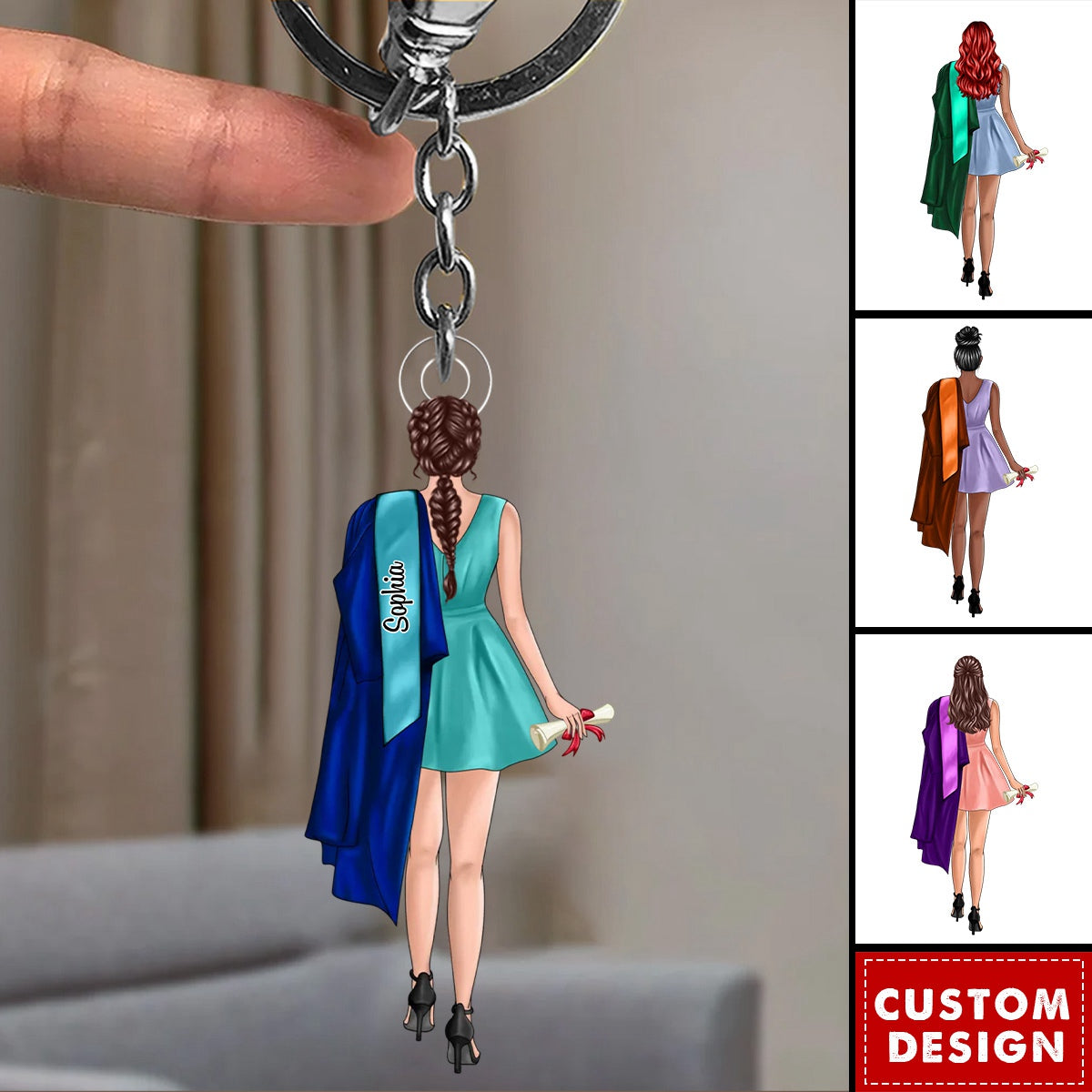 Call Me Master Bachelor Graduation Gift Personalized Acrylic Keychain