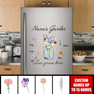 Nana's Garden Love Grows Here - Personalized Grandma Decal Sticker - Mother's Day Gift