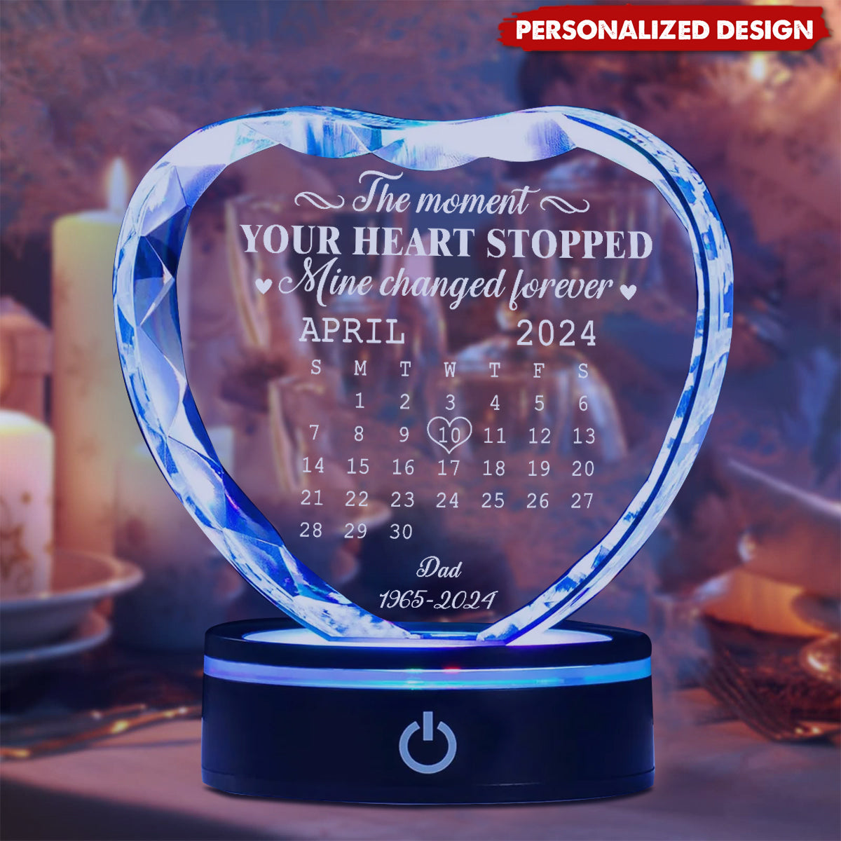The Moment - Personalized Custom Crystal Led Light