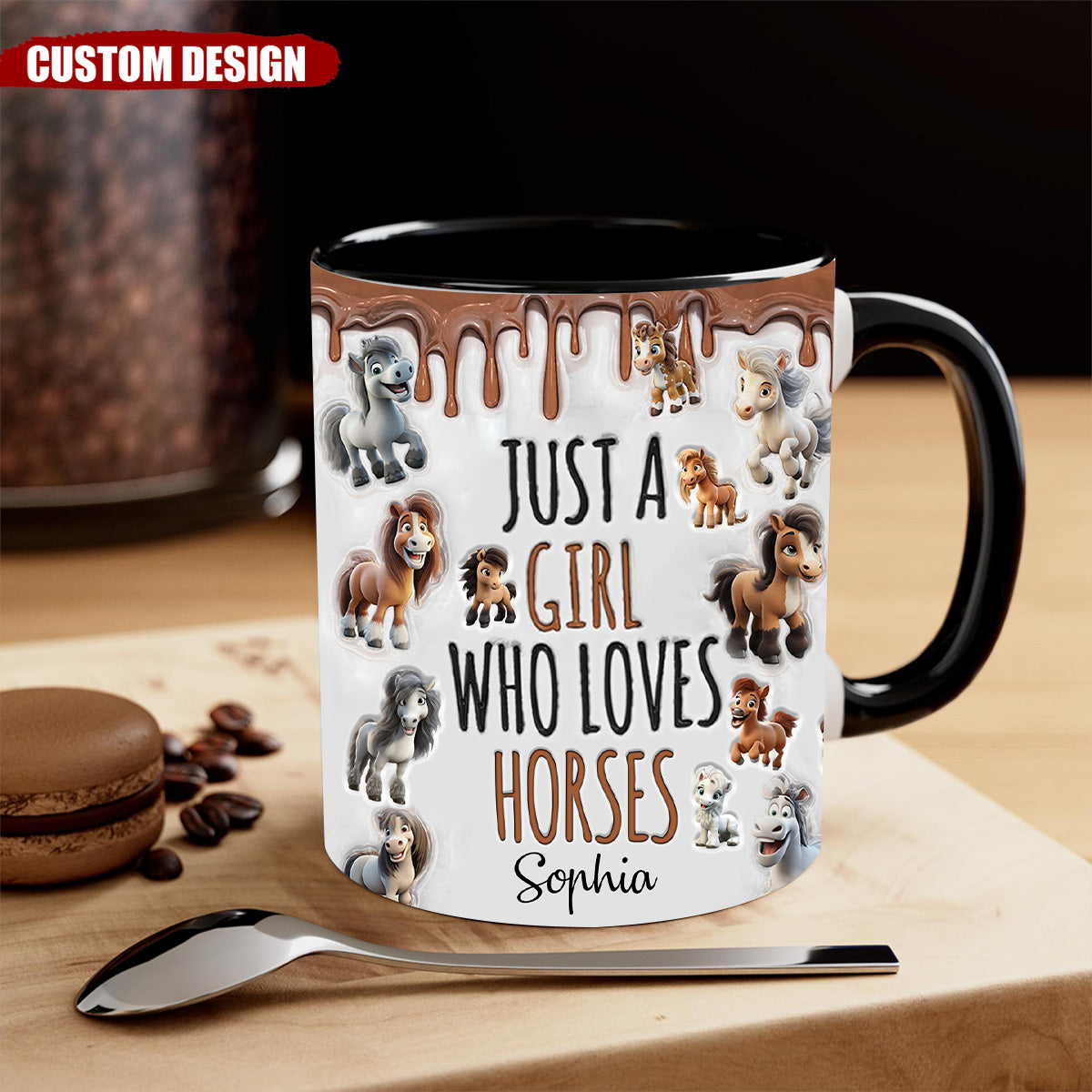 Just A Girl Who Loves Horses- Personalized Horse Accent Mug