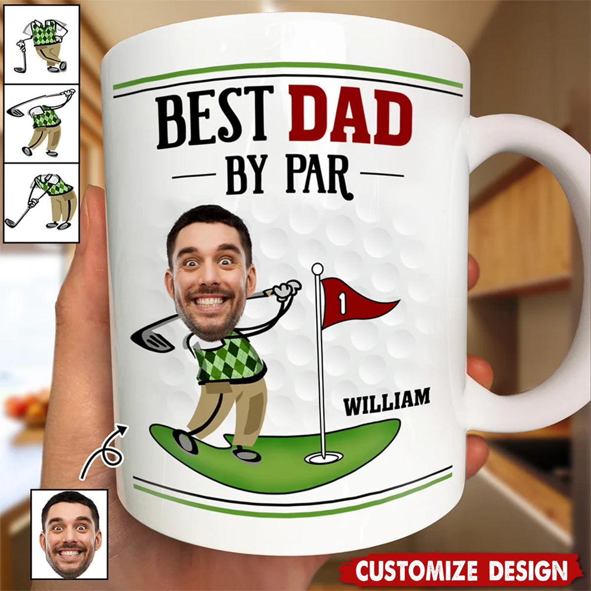 Best Dad By Par-Personalized Mug