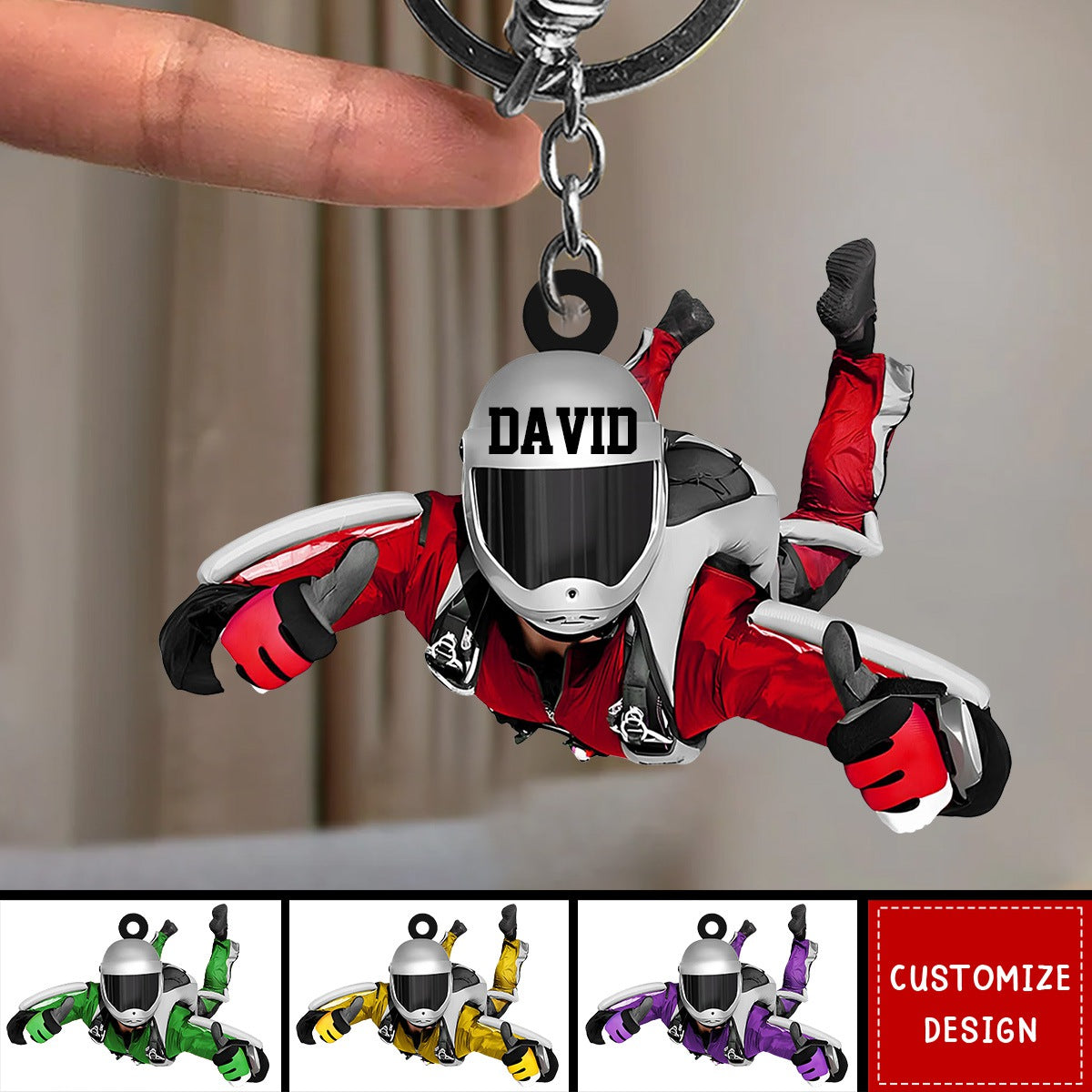 Personalized Skydiving Keychain, Gift For Skydiving Lovers - 2025 New Release