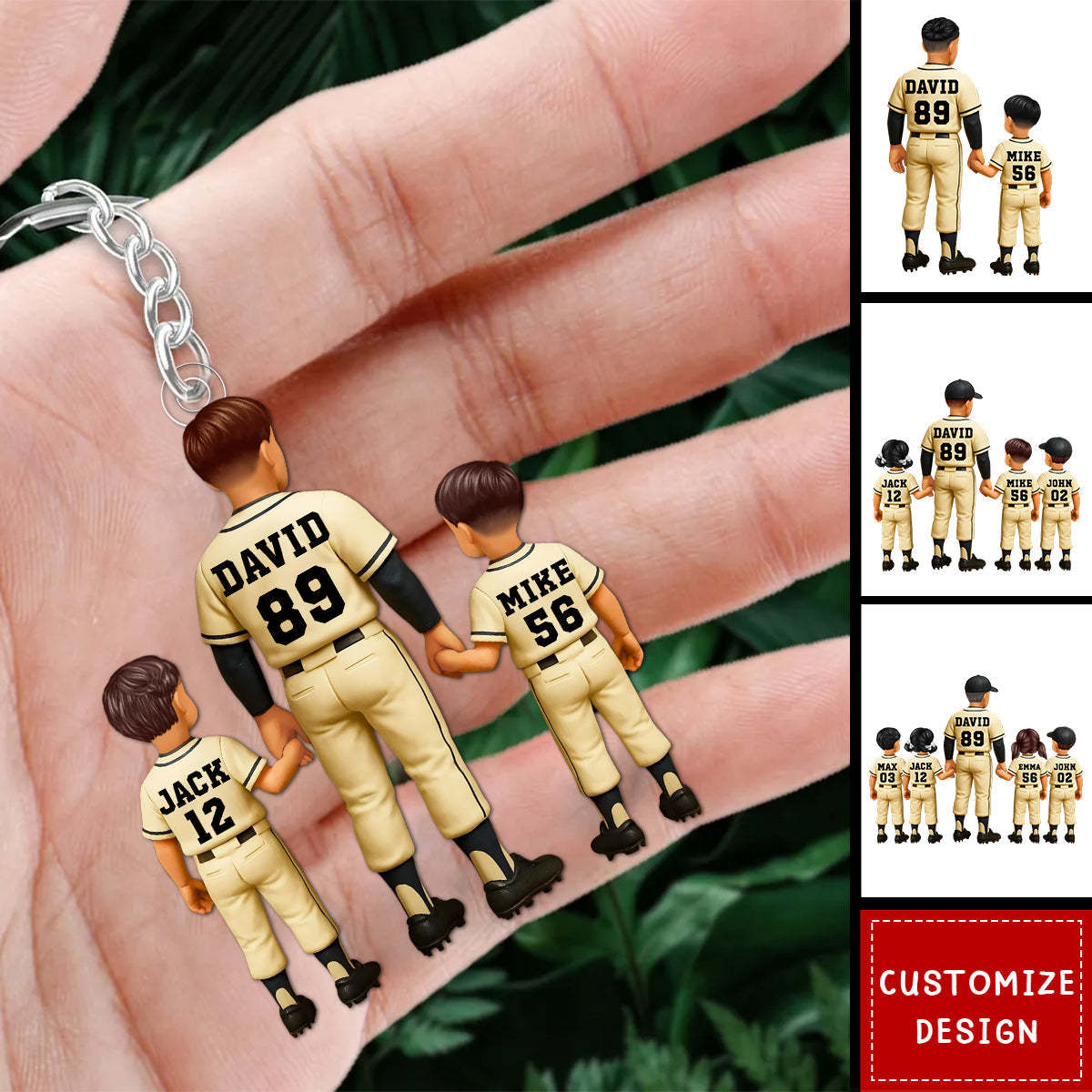 We Caught the Best Dad Baseball-Personalized Acrylic Keychain-Father's Day Gift