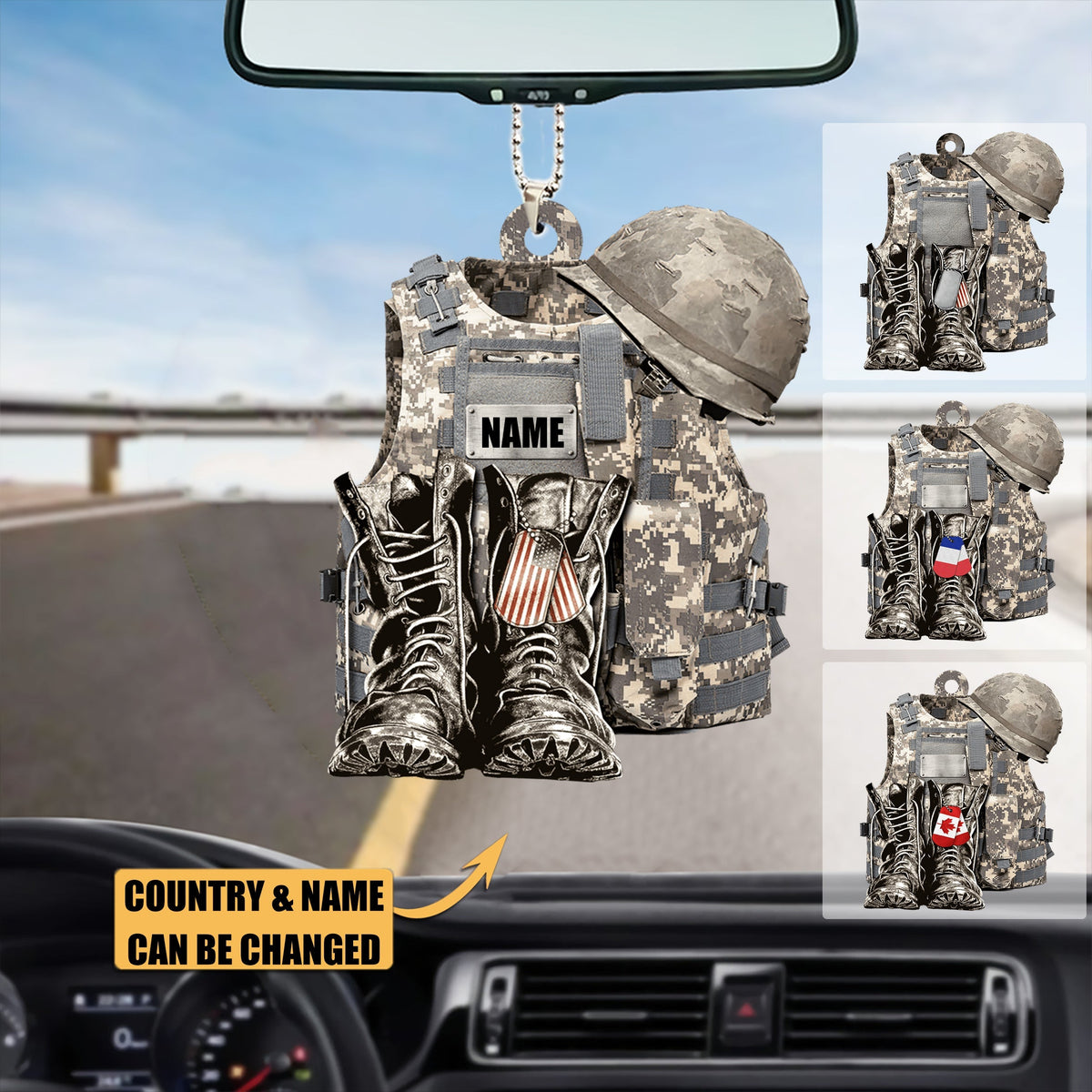 New Release - Military Uniform - Boots & Hat - Personalized Flat Acrylic Ornament