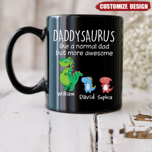 Grandpasaurus / Daddysaurus And Kids Personalized Mug - Gift For Dad / Grandpa