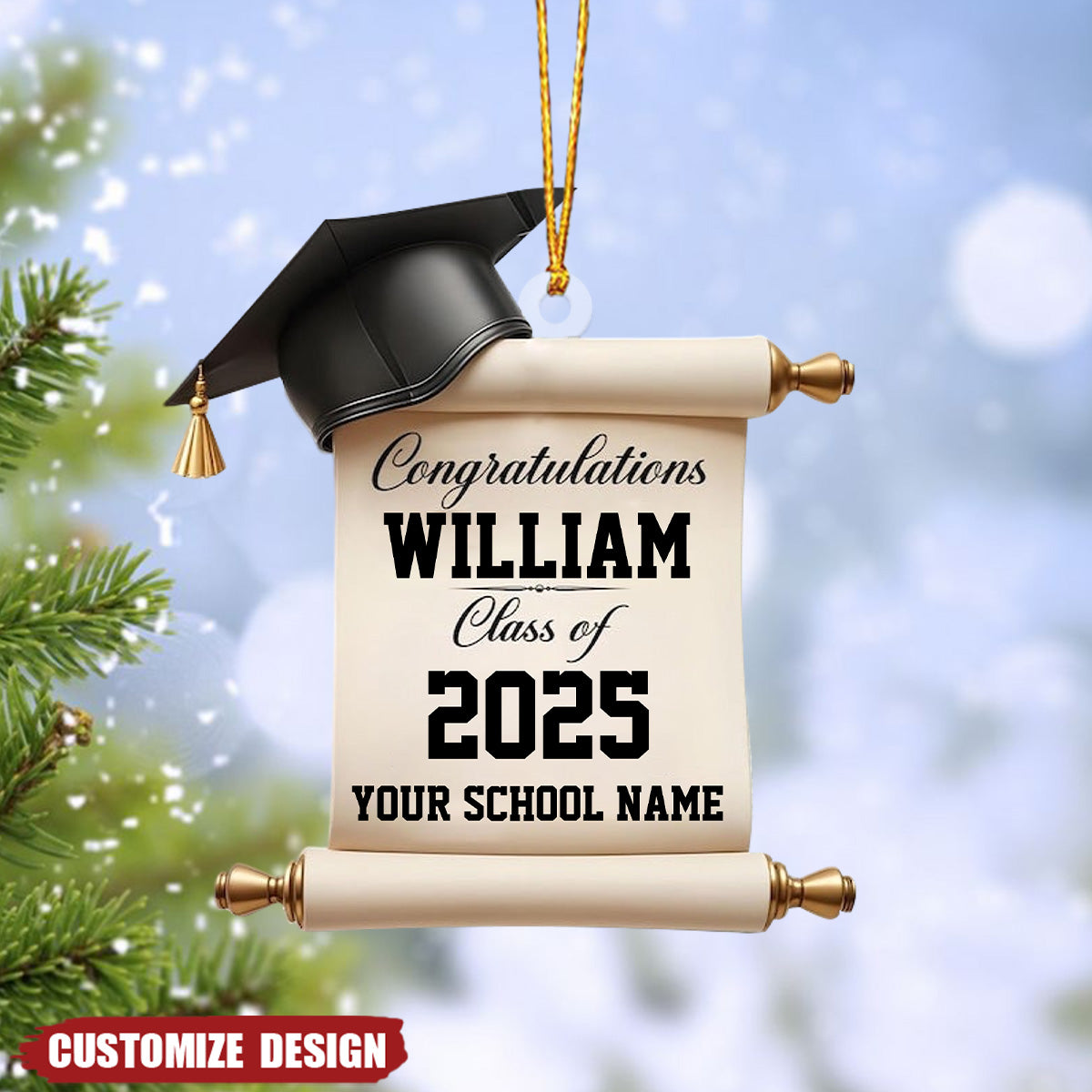 Personalized Graduation Ornament - School Graduation Ornament Gift
