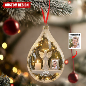 Personalized Angel and Candle Memorial  Christmas Ornament – Memorial Gift