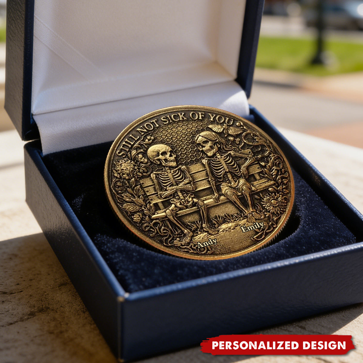 Still Not Sick of You Engraved Coin Anniversary Gift for Husband Couples