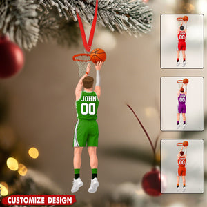 Personalized Back View Basketball Ornament - Gift For Basketball Lovers