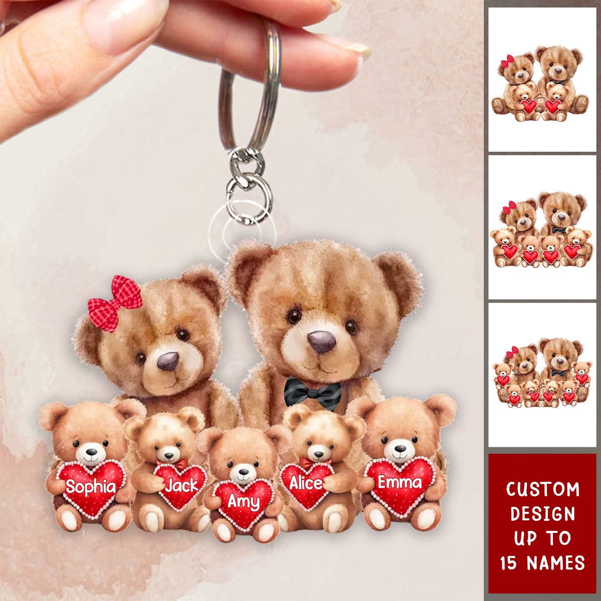 This is Us Bear Family Personalized Acrylic Keychain