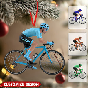 Personalized Road Bike Cyclist Christmas Ornament - Gift for Cycling Enthusiast And Cyclist