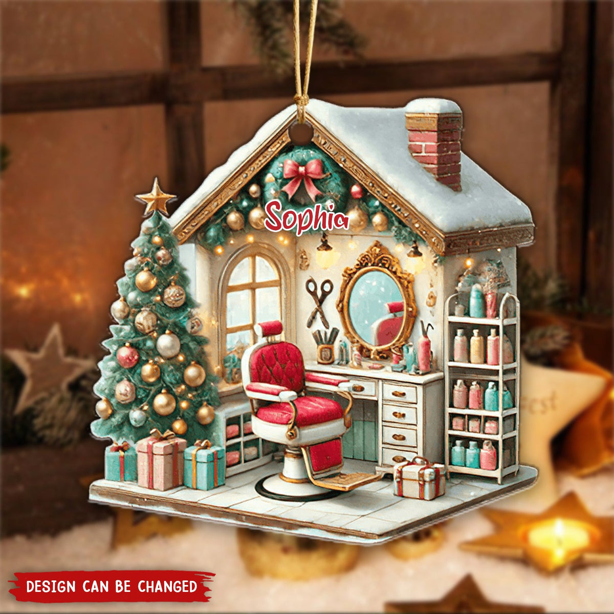 Personalized Hair Salon Ornament, Gift For Hairdresser-2024 New Release