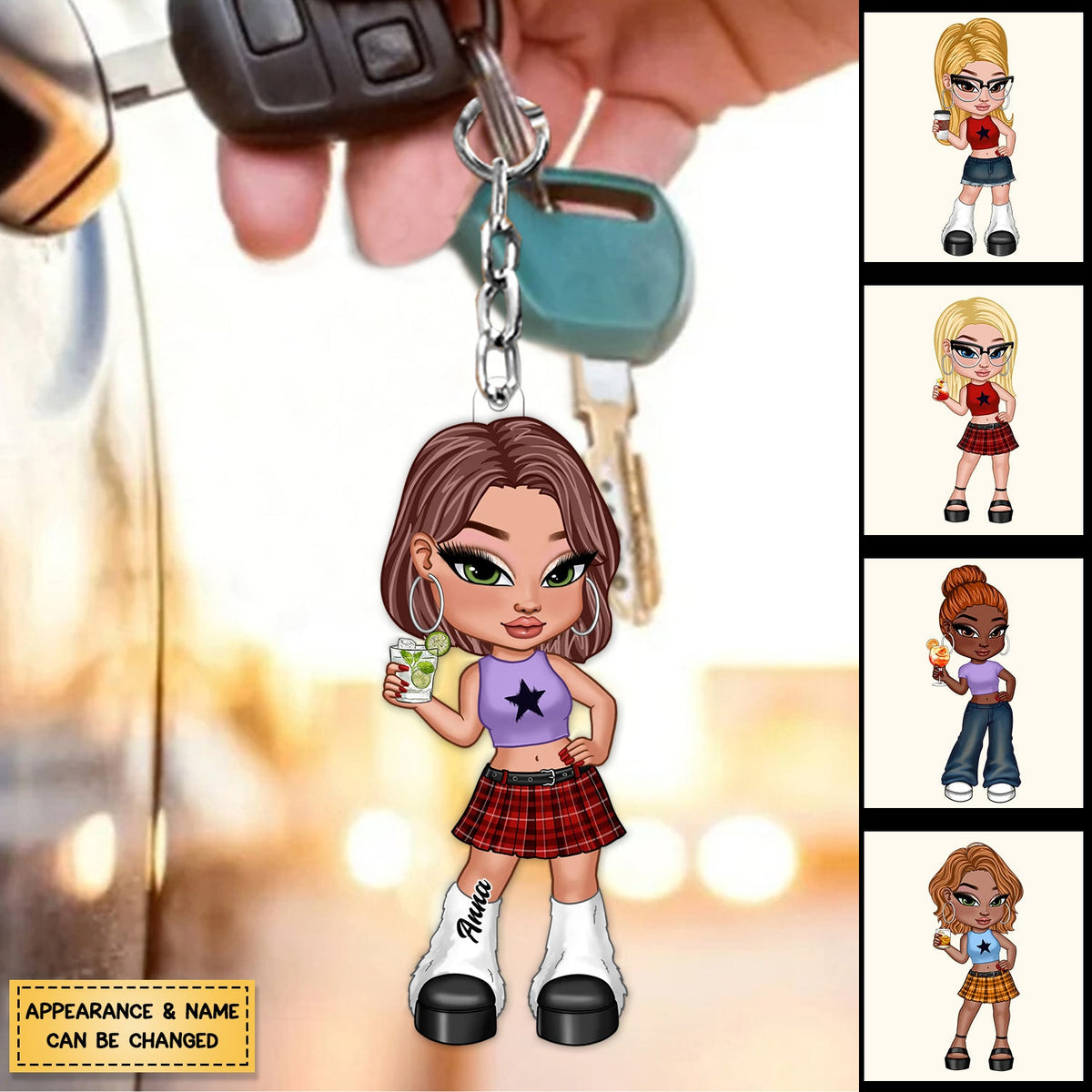 Y2K Fashion Girl Personalized Acrylic Keychain