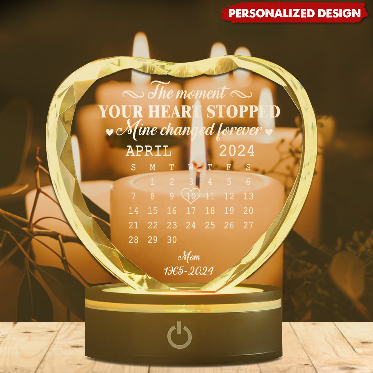 The Moment - Personalized Custom Crystal Led Light