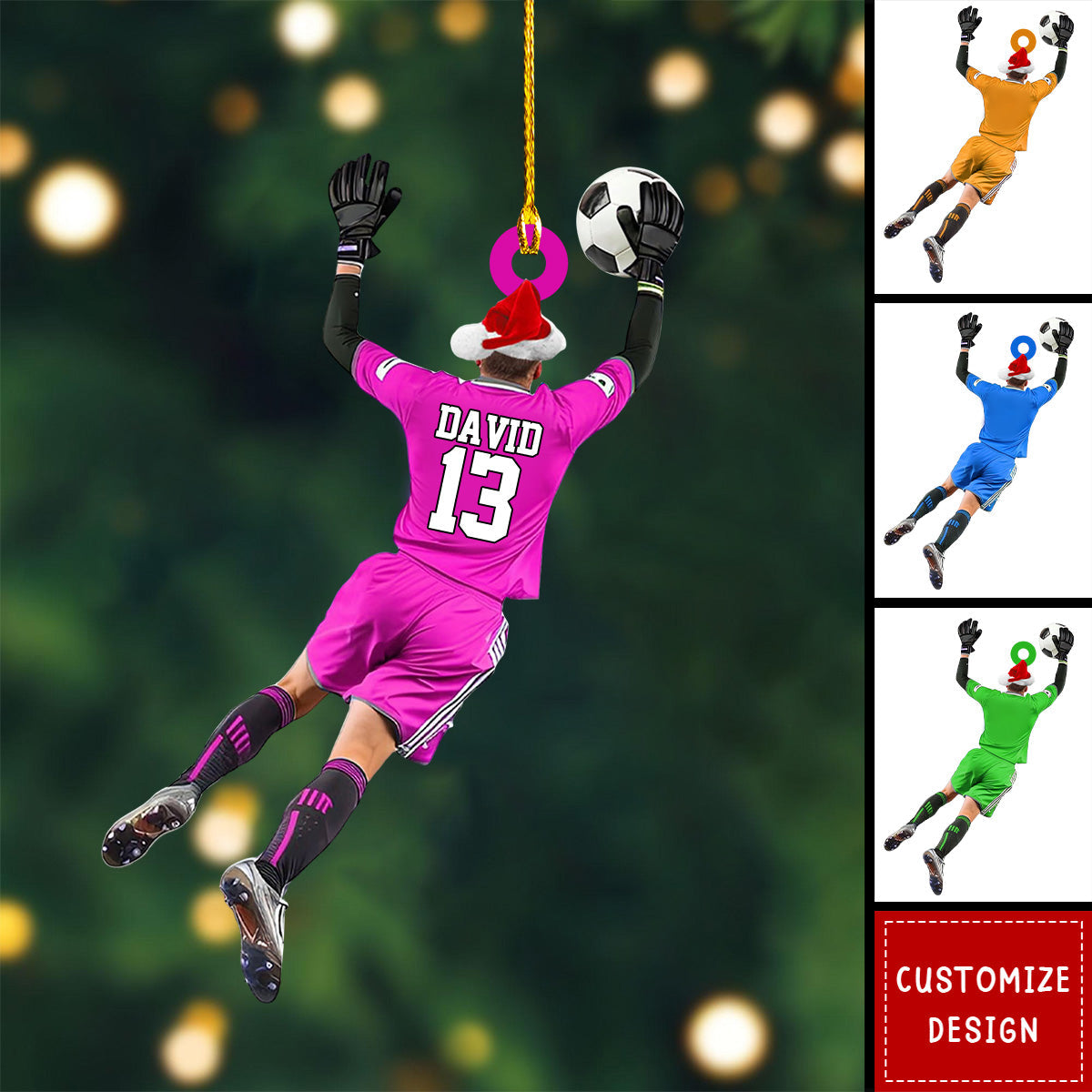 Personalized Soccer Goalkeeper Christmas Ornament Gift for Soccer Lovers-2024 New Release