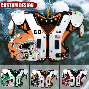 Personalized Christmas Ornament- American Football Shoulder Pads And Helmet