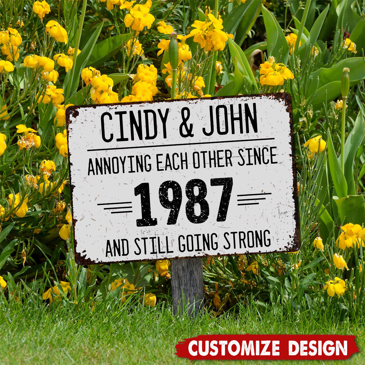 Annoying Each Other Since And Still Going Strong Personalized Metal Sign - Gift For Couples