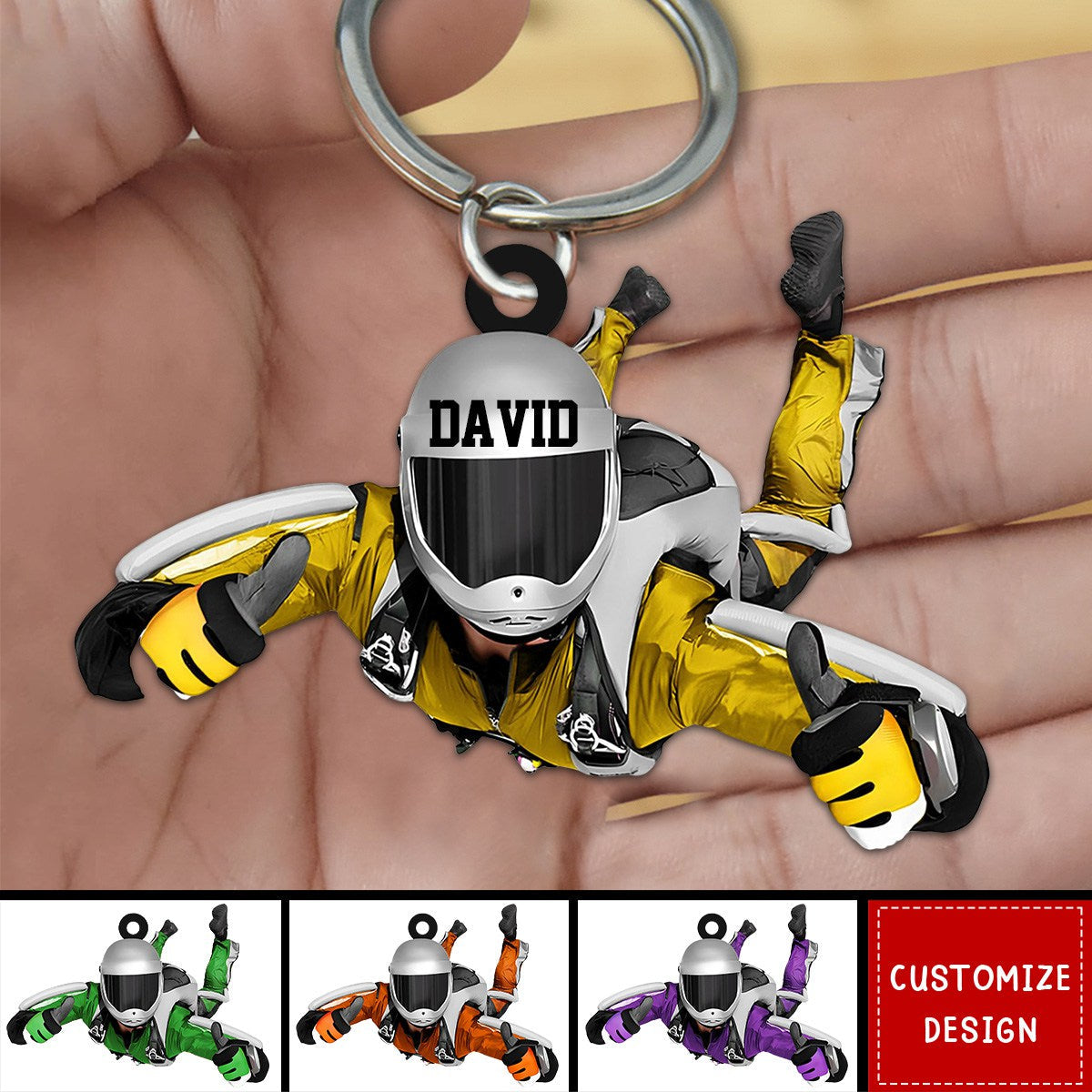 Personalized Skydiving Keychain, Gift For Skydiving Lovers - 2025 New Release