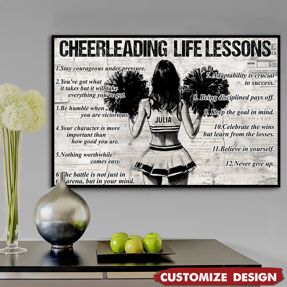 Personalized Cheerleading Girl Poster - Gift For Cheerleading Lovers